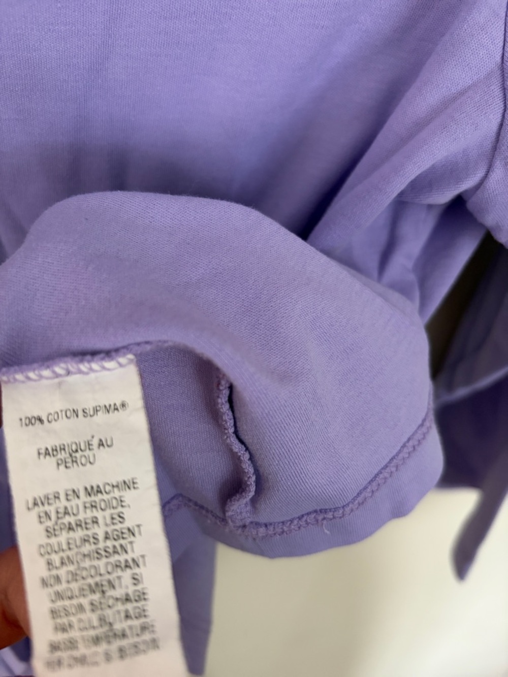 L.L. Bean Lavender 3/4 Sleeve Top - Picture 3 of 3